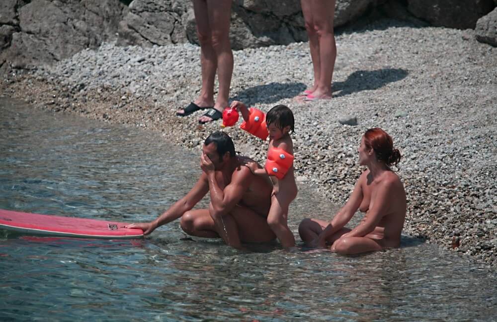 Strand FKK Familie Ufer Camp Bilder