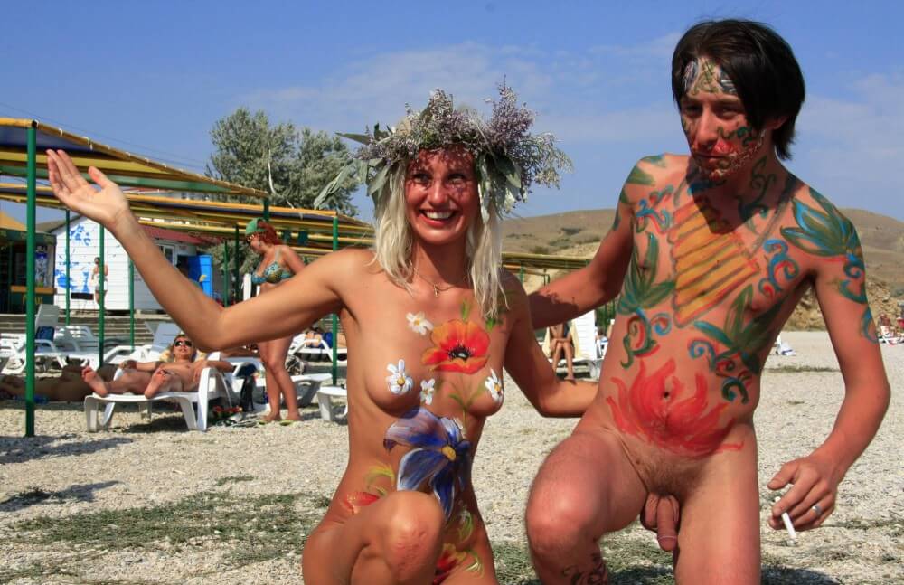 Sandstrandgöttin Zwei Bilder